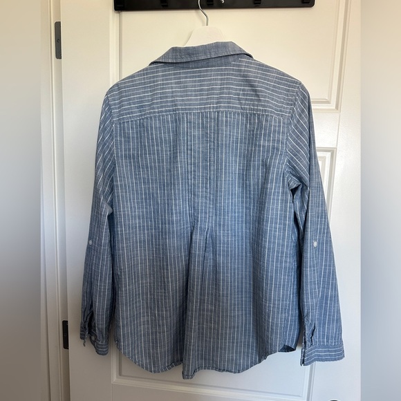 Jones New York Women's Striped Button Down Shirt - Blue and White - Picture 2 of 4